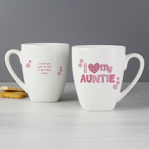 Personalised Pink Patterns I Love Latte Mug