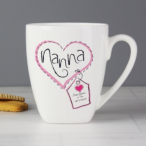 Personalised Heart Stitch Nanna Latte Mug