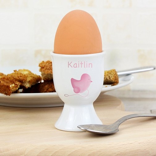 Personalised Pink chick Egg Cup