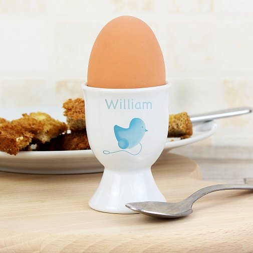 Personalised Blue chick Egg Cup