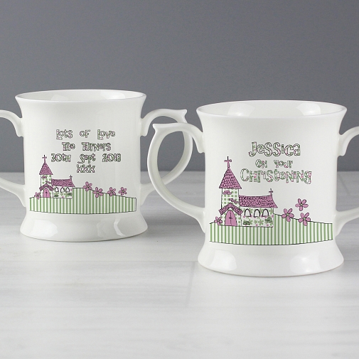 Personalised Pink Church Loving Mug