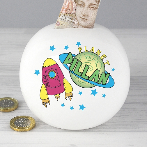 Personalised Space Money Box