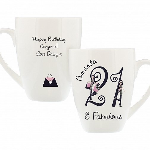 Personalised Fabulous Numbers Latte Mug