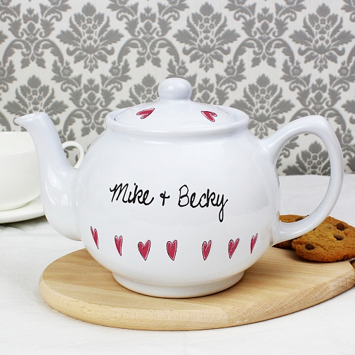 Personalised Hearts Teapot