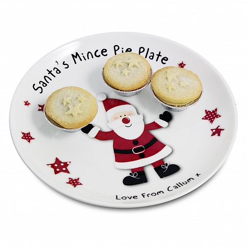 Personalised Spotty Santa Mince Pie Plate