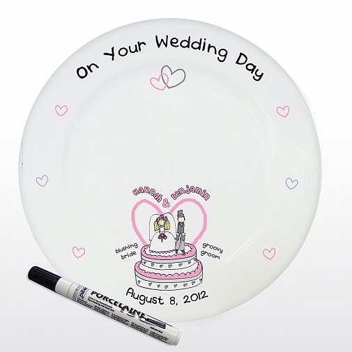 Personalised Bang On The Door Wedding Message Plate with Pen