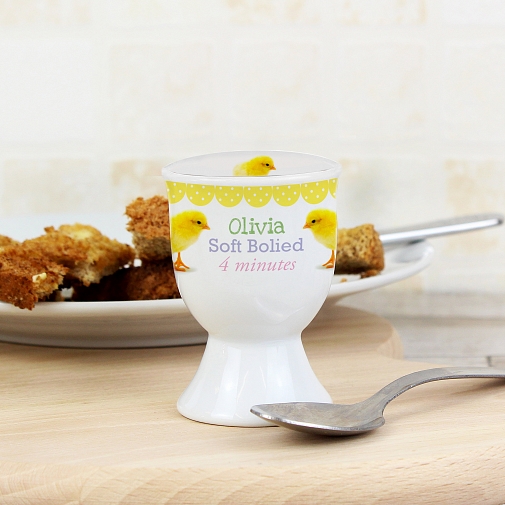 Personalised Fluffy chick Egg Cup