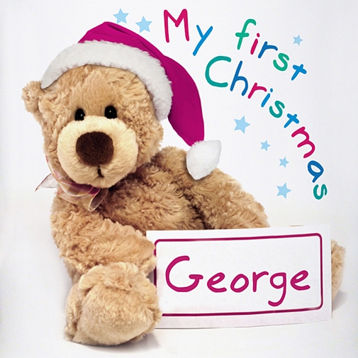 Personalised Teddy 1st Christmas Loving Mug