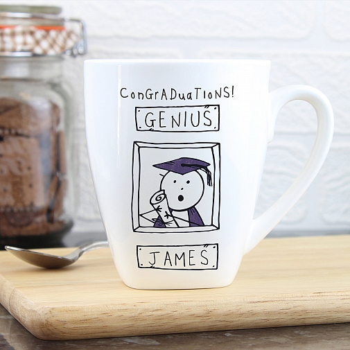 Personalised Purple Ronnie Male Graduation Latte Mug