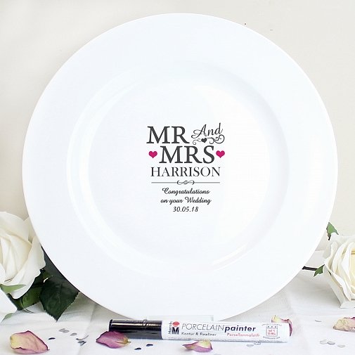 Personalised Mr & Mrs Message Plate