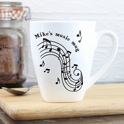 Personalised Musical Notes Latte Mug