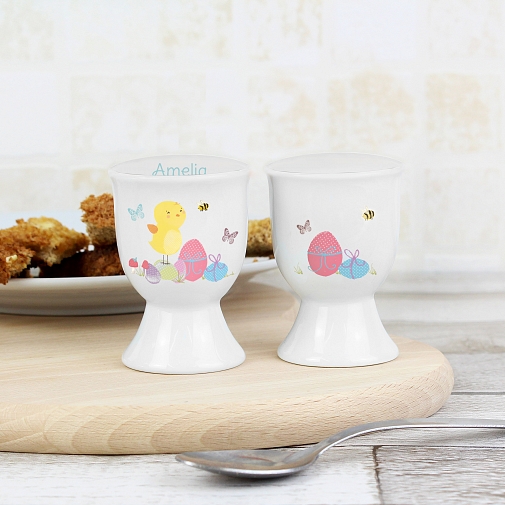 Personalised Easter Meadow chick Egg Cup