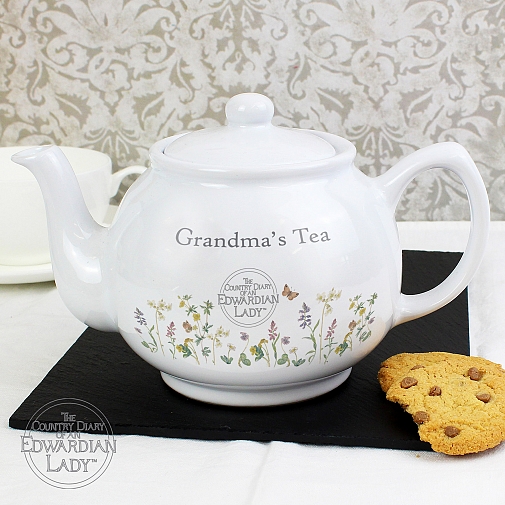 Personalised Country Diary Wild Flowers Teapot