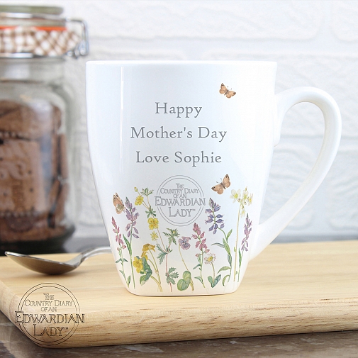 Personalised Country Diary Wild Flowers Latte Mug