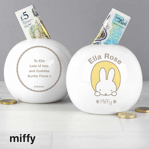 Personalised Miffy Peekaboo Money Box