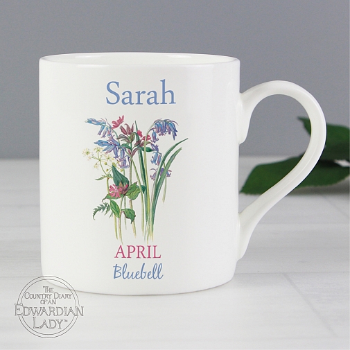 Personalised Country Diary 'April Flower Of The Month' Balmoral Mug