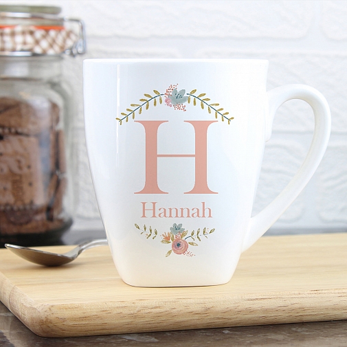 Personalised Floral Bouquet Latte Mug