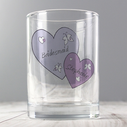 Personalised Butterfly Hearts Juice Glass