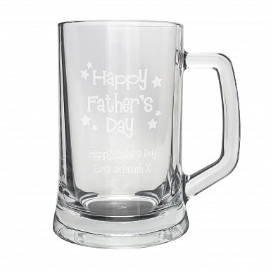 Personalised Happy Father's Day Stars Pint Stern Tankard