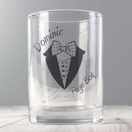 Personalised Dotty Wedding Young Male Juice Glass