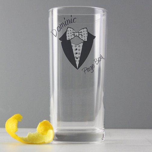 Personalised Dotty Wedding Young Male Hi Ball Glass