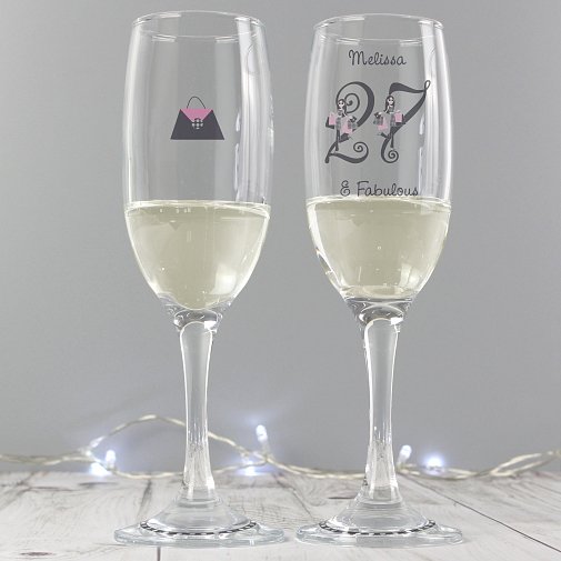 Personalised Fabulous Numbers Tall Flute