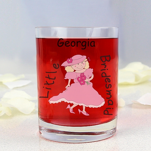Personalised Cartoon Wedding Young Female Juice Glass