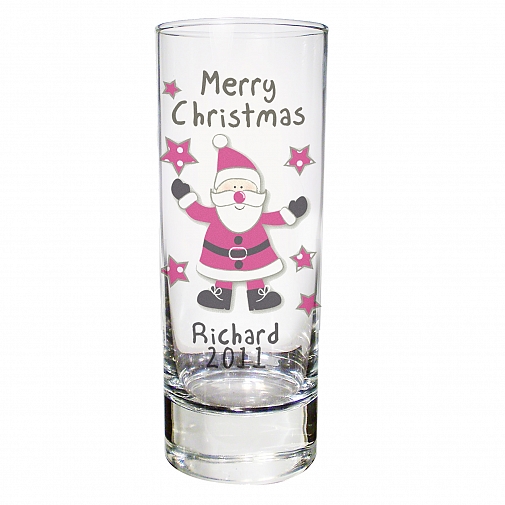 Personalised Spotty Santa Shot Glass