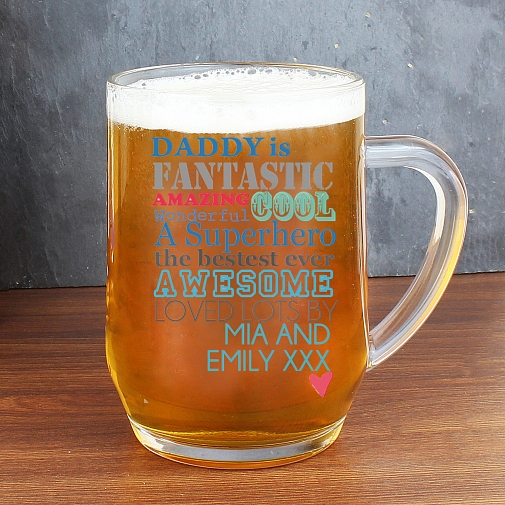 Personalised He is... Glass Tankard
