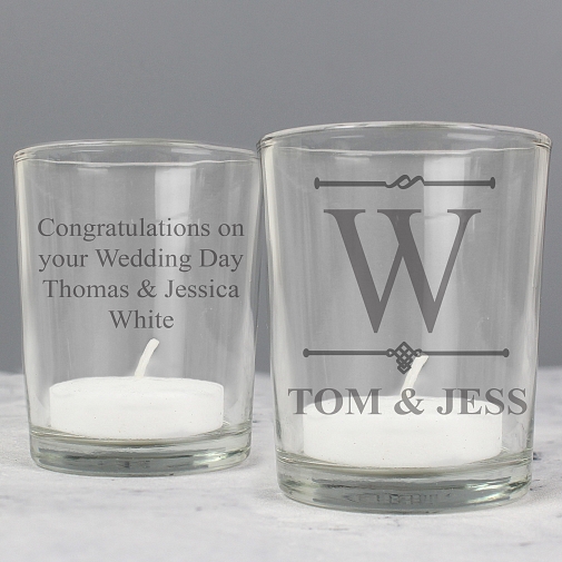 Personalised Decorative Initial Votive Candle Holder