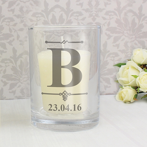 Personalised Pack of 10 Decorative Initial Votive Candle Holders