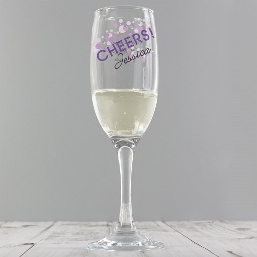 Personalised Cheers Glass flute