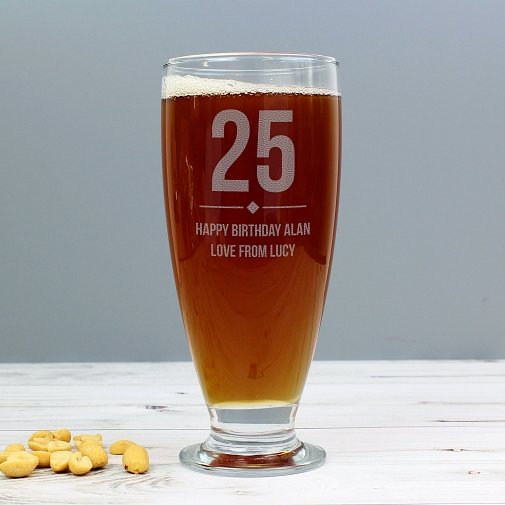 Personalised Big Age Craft Ale Beer Glass