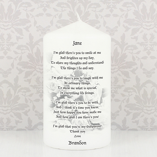 Personalised Godparent candle