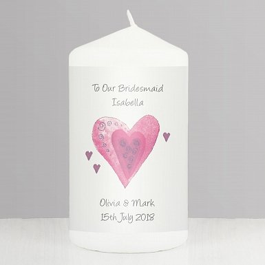 Personalised Hearts Candle