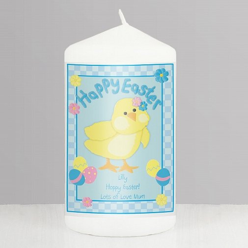 Personalised Happy Easter chick Candle