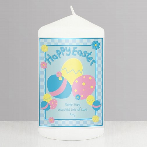 Personalised Happy Easter Eggs Candle