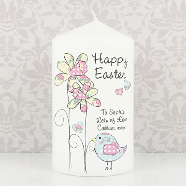 Personalised Daffodil chick Easter Candle