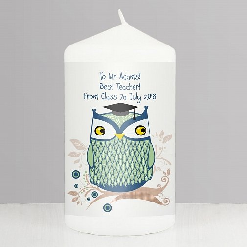Personalised Mr Owl Candle