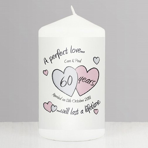 Personalised A Perfect Love Diamond Anniversary Candle