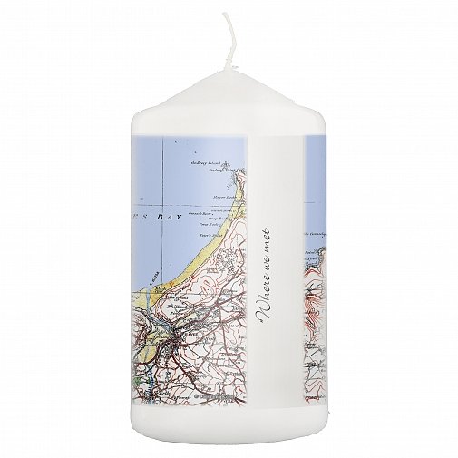 Personalised 1919 - 1926 Popular Edition Map Candle