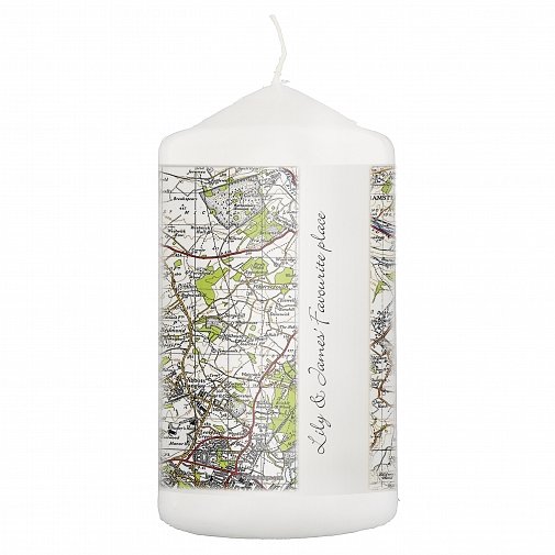 Personalised 1945 - 1948 New Popular Map Candle