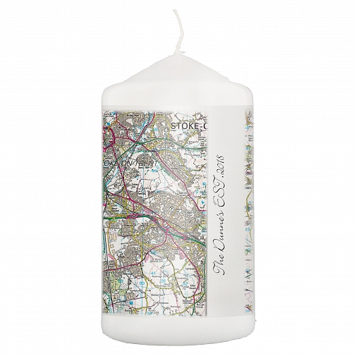 Personalised Present Day Map Candle