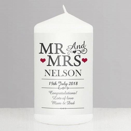 Personalised Mr & Mrs Candle