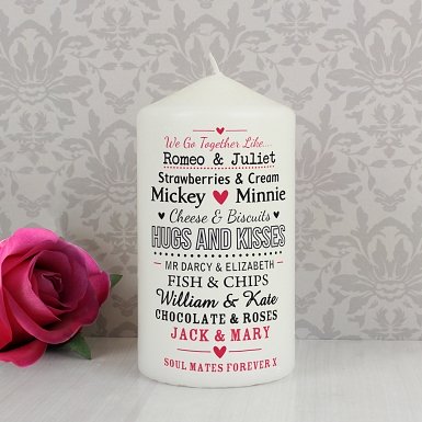 Personalised We Go Together Like.... Candle