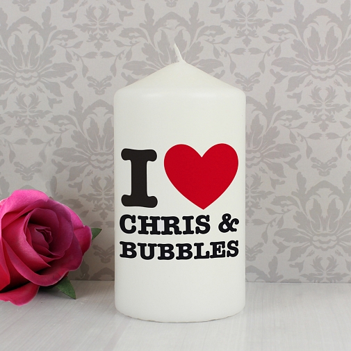 Personalised I HEART Candle