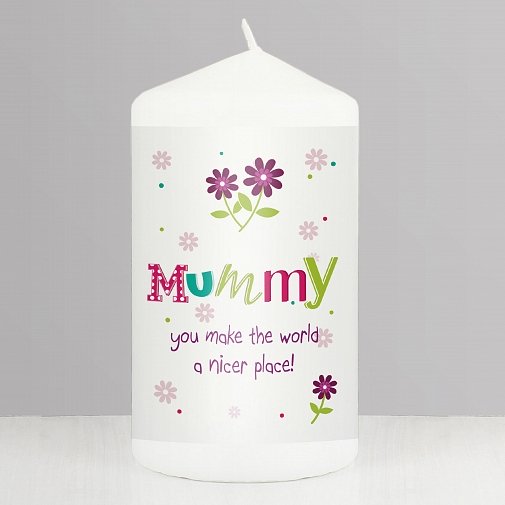 Personalised Patchwork Flower Candle