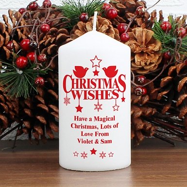 Personalised Christmas Wishes Candle