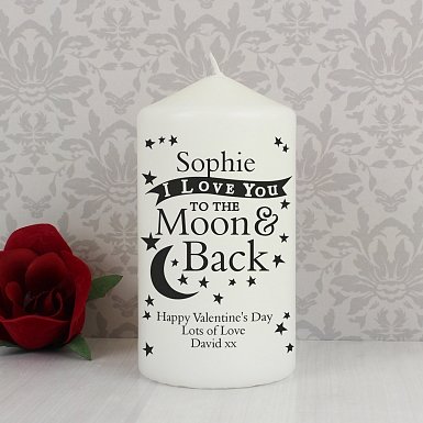 Personalised To the Moon and Back Candle