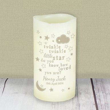 Personalised Twinkle Twinkle Nightlight LED Candle